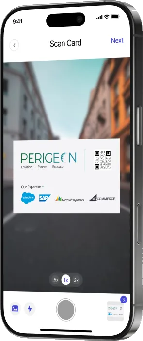 Scanning a single business card